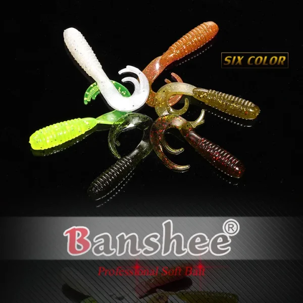 60mm /2.1g Grub Soft Bait Soft Plastic Worm Lures for Bass Fishing Grub Baits for Jig Head 12pcs/lot - Image 5