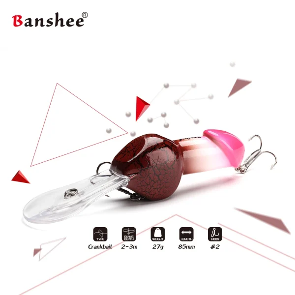Banshee 75mm 24g Deep Diving Crankbait Fishing Lure Hard Artificial Fishing Bait Round Bill - Image 4
