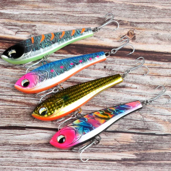Vibe Wobbler 70mm/16g Vibration Sinking Lures 3D Eyes Lipless Crankbait Rattle Blade Bait Winter Bass Pike Fishing Lures - Image 5