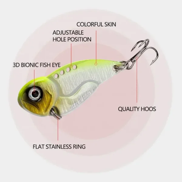 Banshee Sinking Metal VIB 45mm 12g Lipless Baits Metal Vibe Blade Baits Fishing Wobbler Bass Metal Vib Blade Lure - Image 6