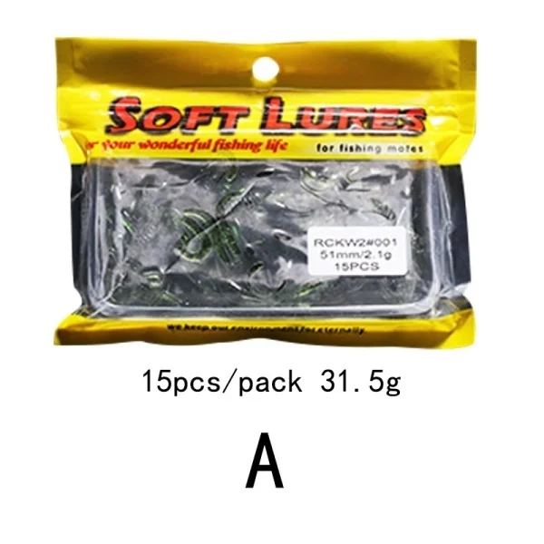 2.1g/ 51mm Soft Plastic Craws Bait Bass Perch Soft Baits Creature Fishing Worms for Texas Rig Silicon Bait 15pcs/lot - Image 6