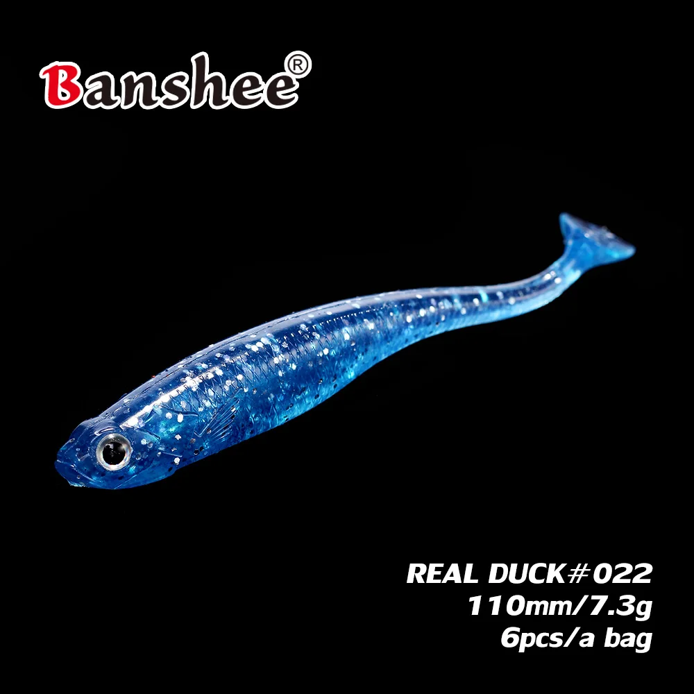Banshee 7.3g/ 110mm Soft Plastic Baits REAL DUCK Lifelike Worm Bass Artificial Bait Jig Fishing Lure for Alabama Rig 6pcs/lot - Image 3