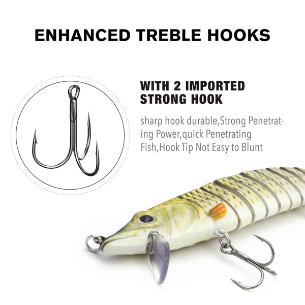 Banshee Swimbait 114mm 14g Hard Artificial Baits Multi Jointed Swimbait for pike bass Fishing Crankbaits Trout Fishing Lures - Image 5