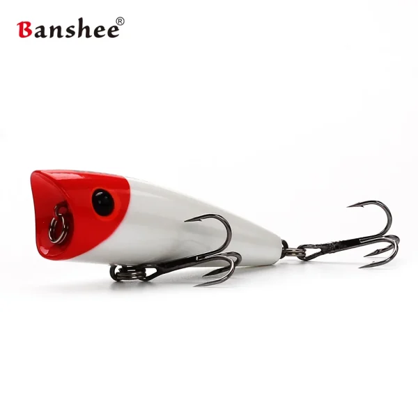 Banshee Popper Lure Top Water Fishing Lure 60mm 8g Popper Lures Artificial Bait Bass Predator Wobbler Crankbait Fishing Gear