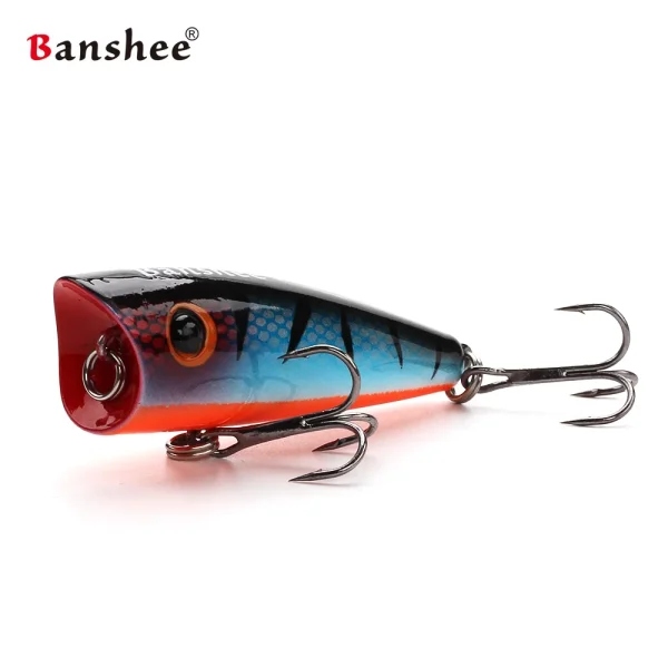 Banshee Popper Lure Top Water Fishing Lure 60mm 8g Popper Lures Artificial Bait Bass Predator Wobbler Crankbait Fishing Gear - Image 2