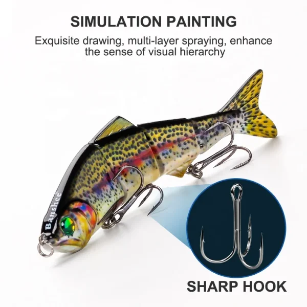 Banshee Lure Swimbait Lure 120mm 18g Multi-jointed Bass Pike Fishing Lure Slow Sinking Glide Swim Artificial Bait Swimbait Tuna - Image 4