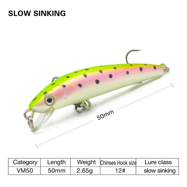 Banshee Jerkbait Fishing Lures 50mm 2.6g Trout Perch Bass Lure Floating Wobbler Artificial Bait Shallow Diving Minnow Crankbaits - Image 3