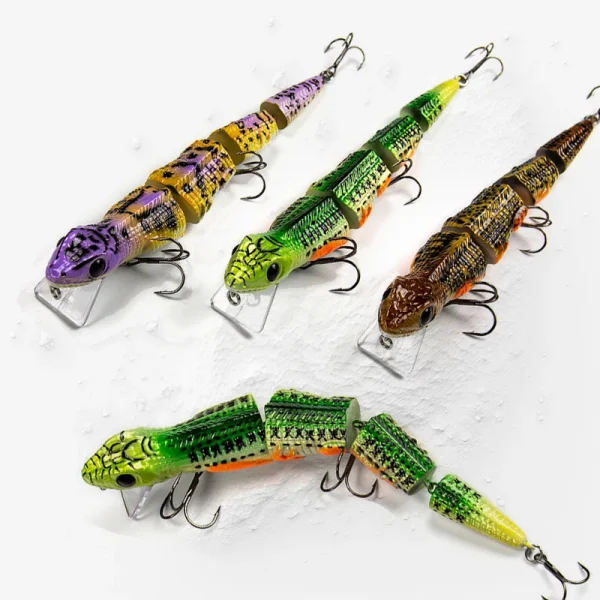 Banshee 220mm 59g Swimbait Multi Jointed Wobbler Feather Tail Lizard Had Bait Topwater Lure Bass Pike Fishing Tackle 3pcs/box