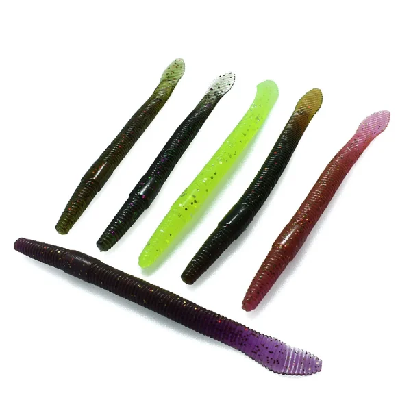 Straight Tail Worm 2.9g/ 99mm Plastic Worm Soft Bait StickBait Soft Rubber Lure for Bass Fishing Wacky Rig Fishing 10pcs/lot