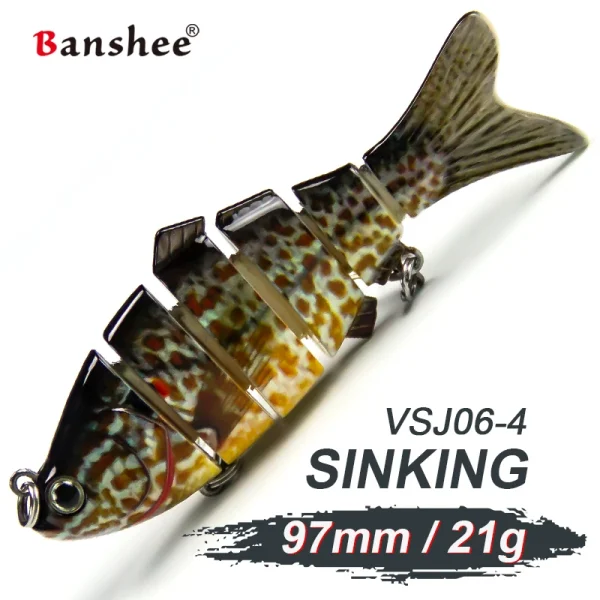 Banshee Pike Swimbait 100mm 21g Artificial Bait Bass Fishing Lures 6 Sections Jointed Swimbait Fishing Tackle Slow Sinking Lures - Image 2