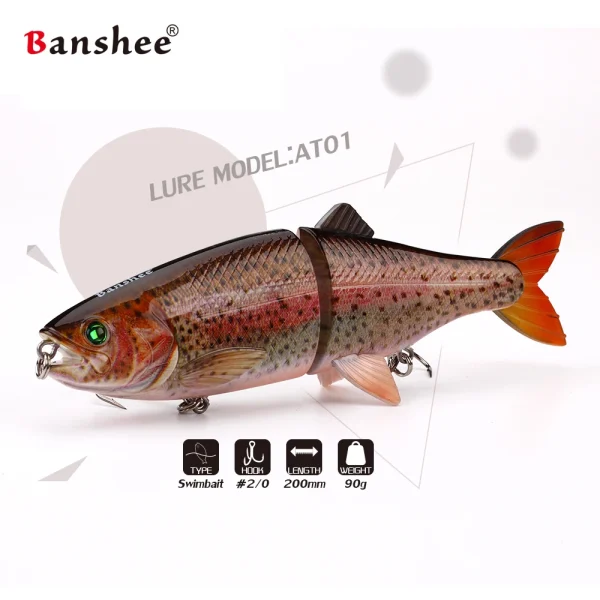 Banshee Swimbait 200m 90g Glide Swimbait Multi Jointed Life Like Fishing Lure Hard Artificial Bait for Bass Pike Muskie - Image 4