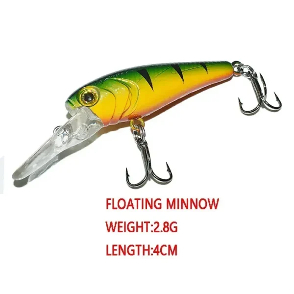 40mm 2.8g Floating Minnow Fishing Plug Bait Smallmouth Bass Lures Topwater Jerkbait Wobblers Crankbait Carp Perch Fishing Gears - Image 4