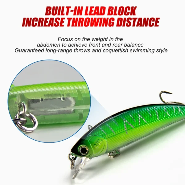 Banshee Lure Minnow Sinking Wobbler 55mm 4.2g Hard Bait Lure Jerkbait 3d Fishing Eyes Carp Striped Bass Pesca Fishing Tackles - Image 6