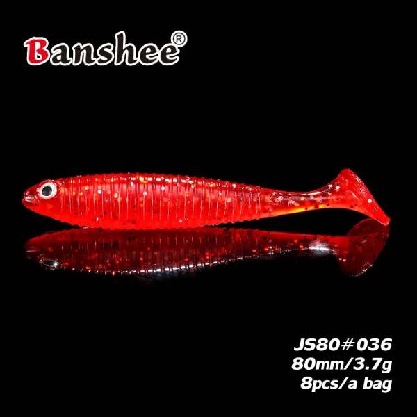 Banshee 3.7g/ 80mm Plastic Grub Fishing Worm Bass Fishing Lures Artificial Baits Soft Stickbaits for Alabama Rig 8pcs/lot - Image 2