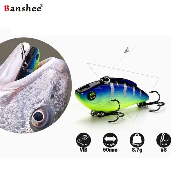 Banshee Lipless Crankbaits 50mm 8.7g VIB Lures Blade Baits Artificial Hard Bait Crankbait Lure Bass Fishing Fishing Tackles - Image 3