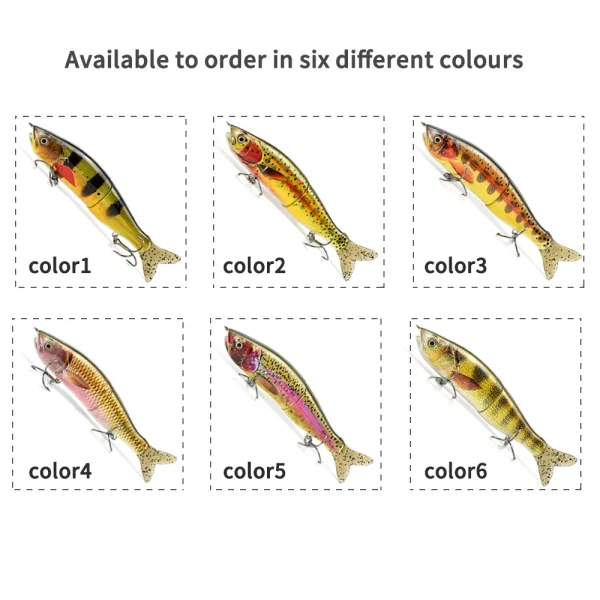 Glide Bait 155mm /47.4g Multi Jointed Sinking Swimbait Hard Body with Soft Tails Swim Bait Glide Shad Pike Lure Fishing Tackle - Image 5