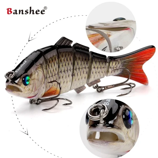 Banshee Lure Swimbait 140mm 53.5g Hard Swimbaits Bait Bass Fishing Lures 6 Sections Wobbler Fishing Tackle Swimbait Pike - Image 6