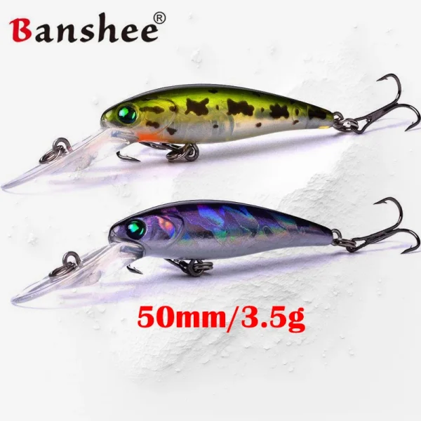 Banshee Floating Minnow Lure 50mm/3.5g Fishing Wobbler Jerkbait Hard Baits Pesca Small Jerkbait for PerchTrout Bass Crankbait