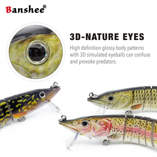 Banshee Swimbait 114mm 14g Hard Artificial Baits Multi Jointed Swimbait for pike bass Fishing Crankbaits Trout Fishing Lures - Image 4