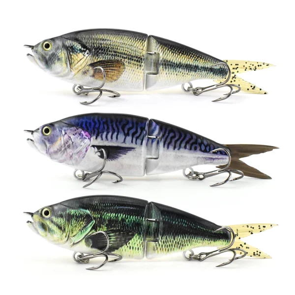 Jointed Swimbait 150mm/43.3g Soft Tail Wobbler 2 Segment Hard Bait for Pike Bass Muskie Freshwater Fishing Glidebait Swimbait - Image 3