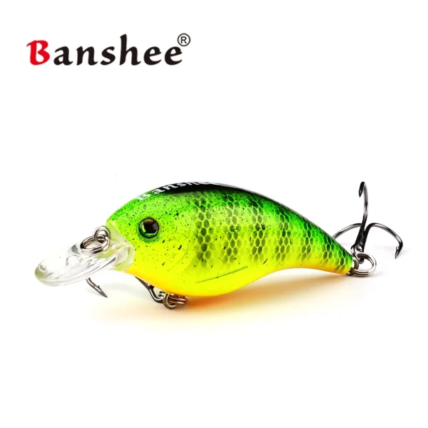 Banshee 2.4" Shallow Diving Crankbaits Rattle Fishing Lures Artificial Hard Bait for Bass Fishing
