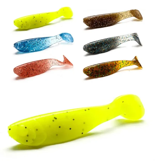 Banshee 3.7g/ 65mm Shad Shape Worm Fishing Bait Paddle Tail Swimbaits Soft Plastic Minnows for Texas Rig Bass isca artificial