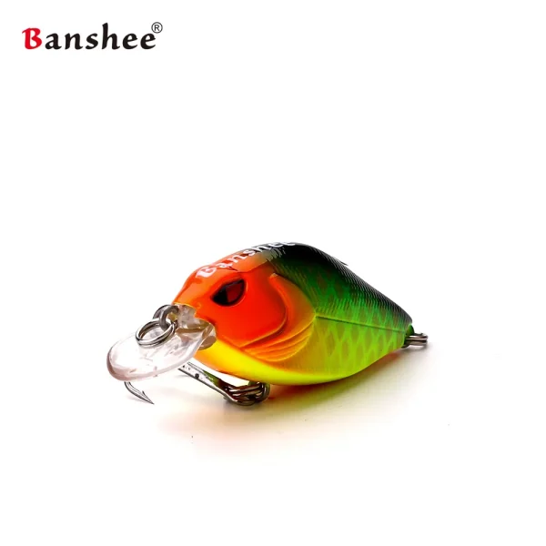 Banshee Round Bill Crankbait 58mm 9g Shallow Diving Crankbaits Fishing Lure Rattle Chartreuse Crankbait Artificial Hard Bait - Image 2