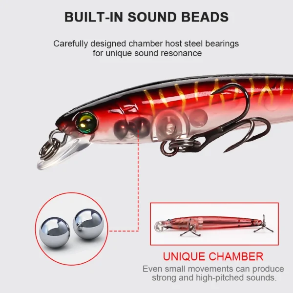 Banshee Wobbler 70mm 4.5g Jerkbait Minnow Lure Artificial Baits Slow Sinking Bass Fishing Tackle Leurres De Pêche - Image 3