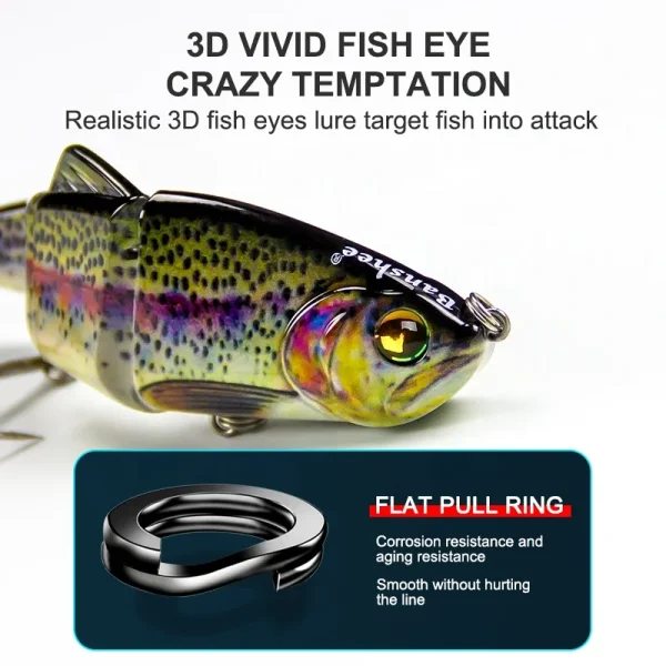 Banshee Lure Swimbait Lure 120mm 18g Multi-jointed Bass Pike Fishing Lure Slow Sinking Glide Swim Artificial Bait Swimbait Tuna - Image 2
