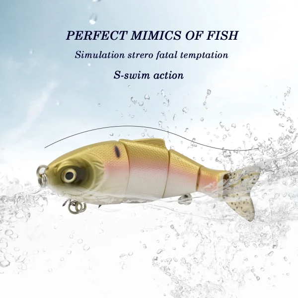Jointed Swimbait 140mm 38g Hard Bait Bluegill Panfish Swimbait Brush Tail Sinking Fake Fishing Wobbler Bass Pike Fishing Gear - Image 6