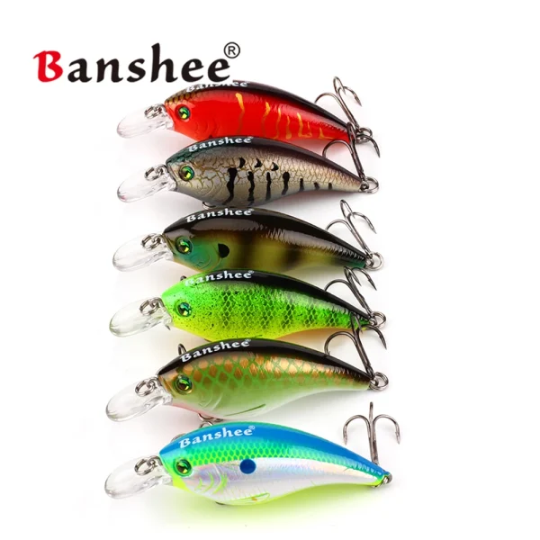 Banshee 2.4" Shallow Diving Crankbaits Rattle Fishing Lures Artificial Hard Bait for Bass Fishing - Image 3