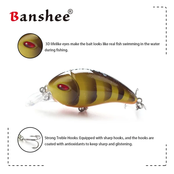 3D Squarebill Crankbait 47mm 6g Small Crankbait Fishing Lure Pike Wobblers for Bass Pike Fishing Lure Set - Image 6