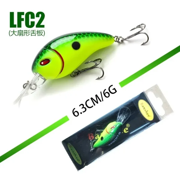Micro Crankbait 63mm 6.2g Mini Crankbait Fishing Lures Wobbler Square Bill Crank Bait for Spring Bass Trout Jig Fishing Gear - Image 2