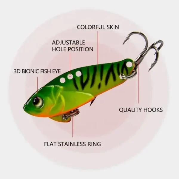 Banshee Lure Metal Vib 5g 8g 12g Vibrating Blade Lure Vibes Metal Blade Sinking Vibration Fishing Lure Metal Vib Bait for Bass - Image 2