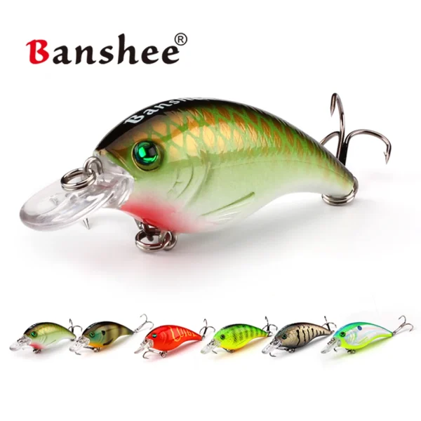 Banshee 2.4" Shallow Diving Crankbaits Rattle Fishing Lures Artificial Hard Bait for Bass Fishing - Image 2