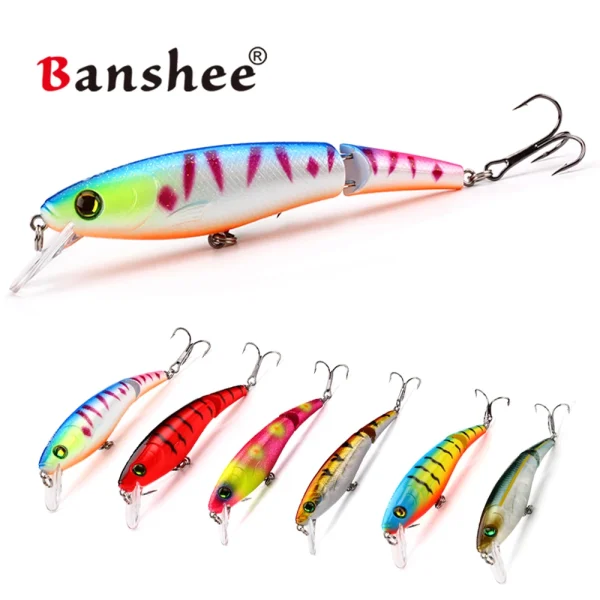 Banshee Lure Jointed Jerkbait 95mm14g Rattle Wobbler Lifelike Joined Swimbait Artificial Lure Minnow for Bass Fishing Equipment