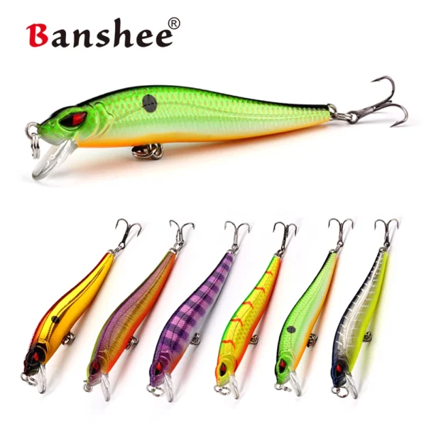 Banshee Shallow Diving Jerkbait 86mm 5g Floating Minnow Shallow Diving Jerkbaits Wobbler Artificail Bait for Bass Fishing