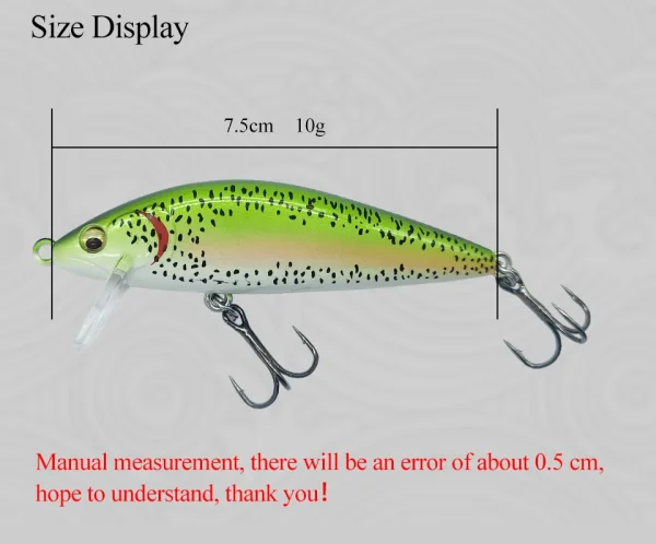 Minnow Lure Sinking Wobbler Long Casting Lures 75mm 10g Freshwater Fishing Lures Artificial Bait Bass Fishing Lure Tackle - Image 6