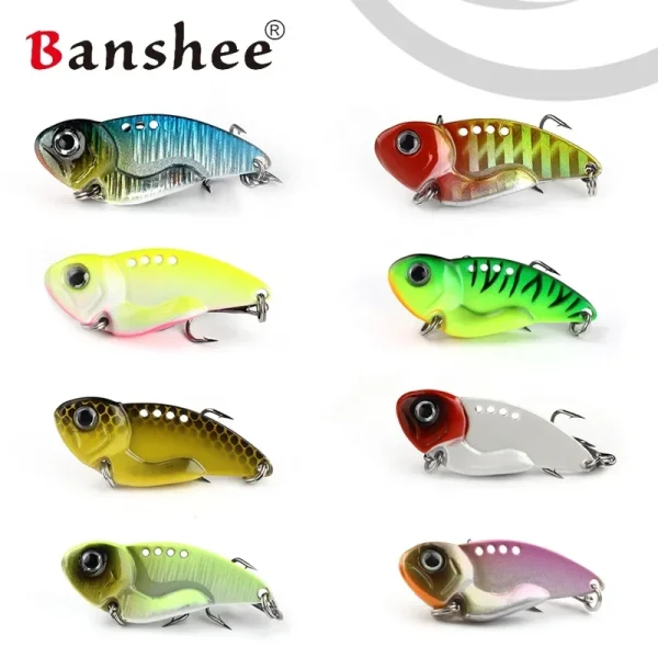 Banshee Sinking Metal VIB 45mm 12g Lipless Baits Metal Vibe Blade Baits Fishing Wobbler Bass Metal Vib Blade Lure
