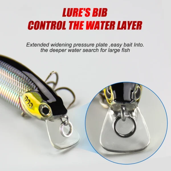 Banshee Lure Minnow Sinking Wobbler 55mm 4.2g Hard Bait Lure Jerkbait 3d Fishing Eyes Carp Striped Bass Pesca Fishing Tackles - Image 3