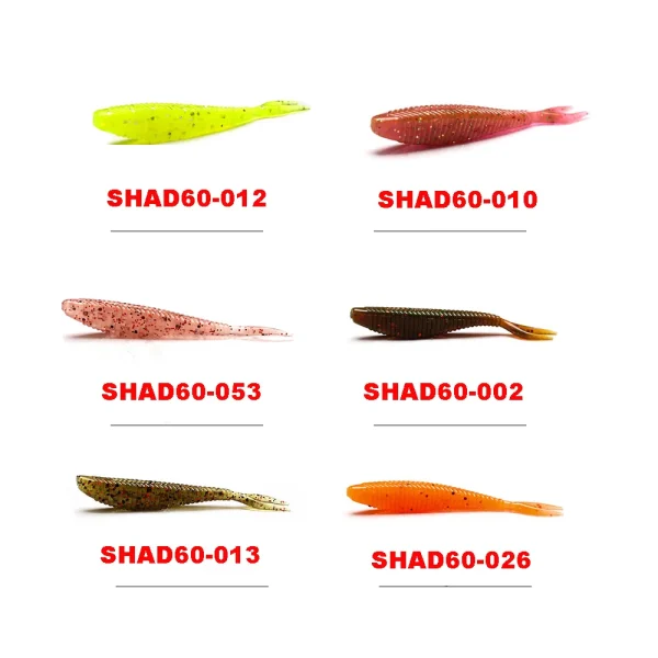 fork tail worm 1.5g/60mm Shad Soft Plastic Baits Minnow Lures Jerkbait Ice Fishing for Bass Fishing Silicone Swimbaits 15pcs/lot - Image 6