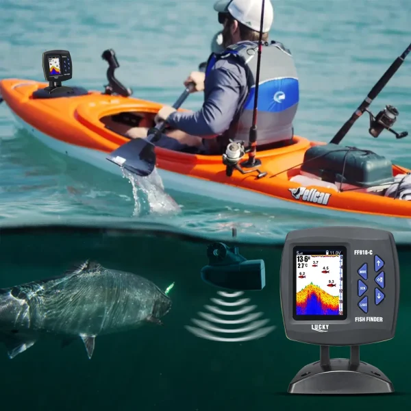 LUCKY FF918-C180S Wired Fishing finder 540ft/180m Depth Sounder Fish Detector Monitor echo sounder for fishing from a boat - Image 2