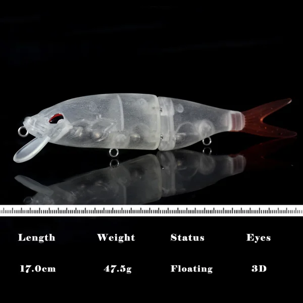 CCLTBA 5pcs/lot 17cm 47.5g Floating Unpainted Swimbait Hard Body Soft Tail Artificial Fishing Lures Blanks Minnow Wobblers - Image 2