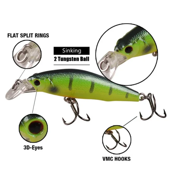 BASSKING Sinking Minnow Bait 5cm 4.2g Tungsten Ball Fishing Lure Isca Artificial Para Pesca Wobbler Peche Swimbait Saltwater - Image 2