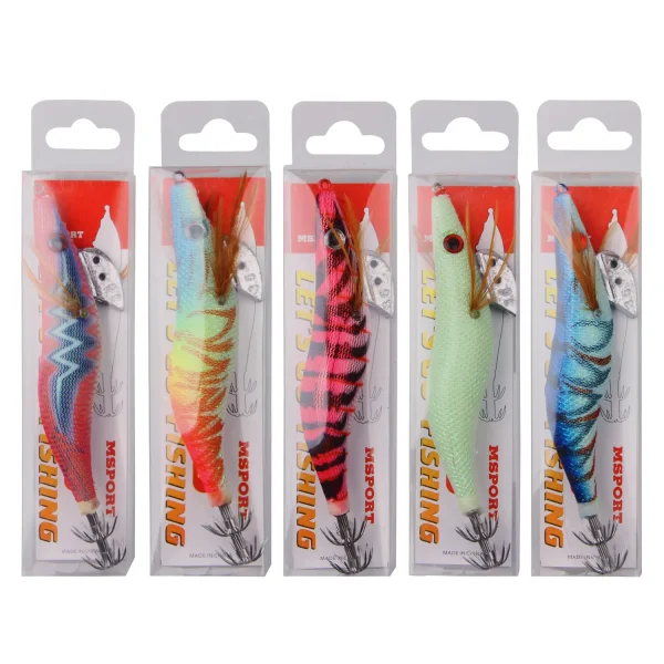 5pcs 10pcs 12g-21g Luminous Squid Jig Fishing Wood Shrimp Lure octupus Cuttlefish bait Jigs Lures Spinnerbait Wood Shrimp - Image 5