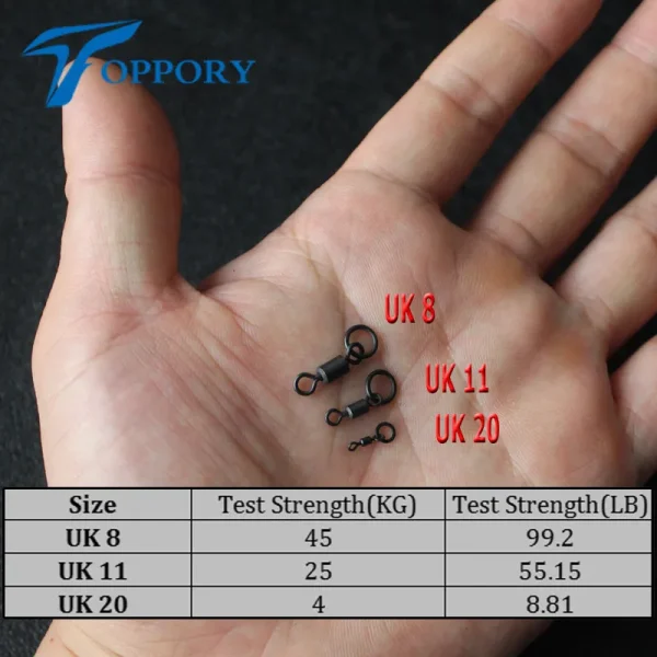 20pcs Carp Fishing Micro Hook Ring Swivel Flexi Accessories For Carp Fishing Rolling Swivel with Ring for D-Rig Chod Rig Tackle - Image 2