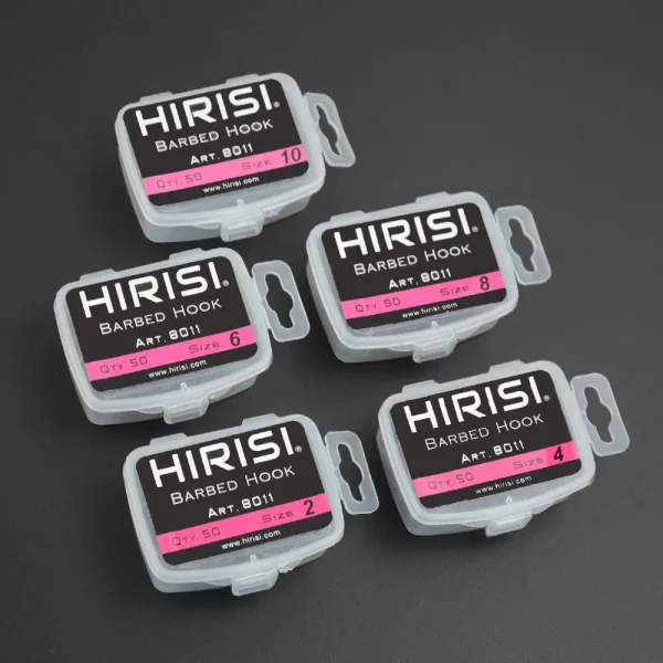 Hirisi 50pcs Coating High Carbon Stainless Steel Barbed hooks Carp Fishing Hooks Pack with Retail Original Box 8011 - Image 6