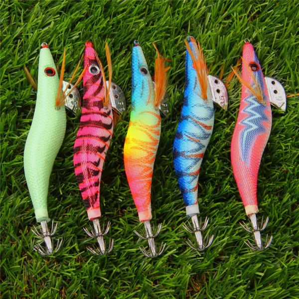 5pcs 10pcs 12g-21g Luminous Squid Jig Fishing Wood Shrimp Lure octupus Cuttlefish bait Jigs Lures Spinnerbait Wood Shrimp - Image 4