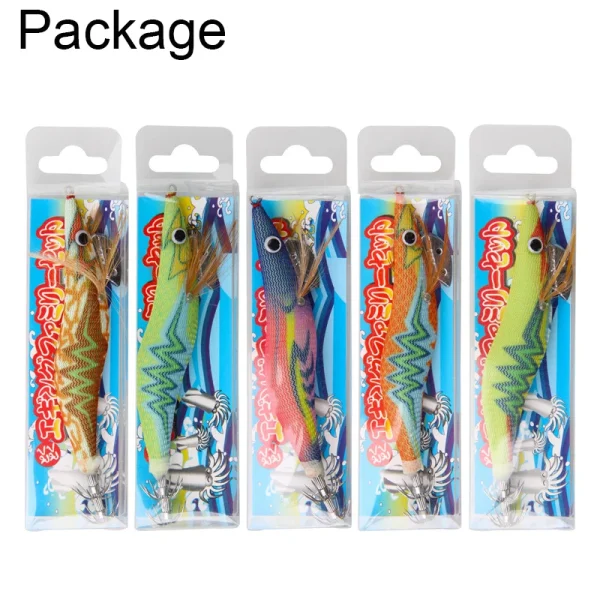 10pcs 12g-14g Luminous Squid hook bait Wood Shrimp fishing Lure lightning pattern octupus Cuttlefish Jigging lure fishinig tools - Image 6