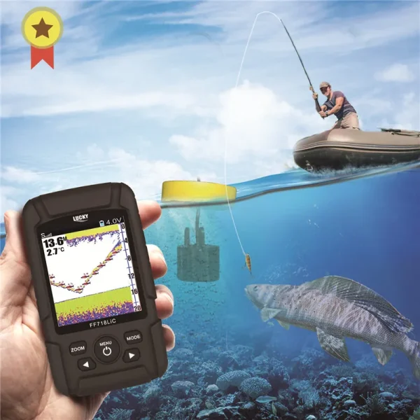 LUCKY FF718LiCD-T 2.8" Color LCD Portable Fish Finder 200KHz/83KHz Dual Sonar Frequency 328ft Detection sonar echo sounder - Image 4